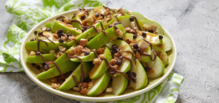 Raw Salted Caramel Apple Nachos